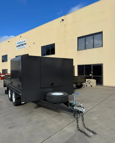 12×7 Flat Top Trailer – 3500kg ATM, Half Square Toolbox
