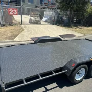 16ft x 6ft6in Semi Flat Car Trailer – 1990kg ATM, Slide In Ramps