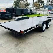 16ft x 6ft6in Semi Flat Car Trailer – 2800kg ATM, Slide In Ramps