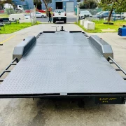 16ft x 6ft6in Semi Flat Car Trailer – 2800kg ATM, Slide In Ramps