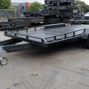 16ft x 6ft6in Semi Flat Car Trailer – 3200kg ATM, RHS Sides, Slide In Ramps