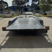 16ft x 6ft6in Tri Axle Semi Flat Car Trailer – 3500kg ATM, Slide In Ramps
