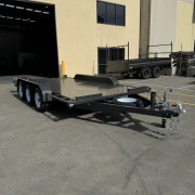 16ft x 6ft6in Tri Axle Semi Flat Car Trailer – 3500kg ATM, Slide In Ramps