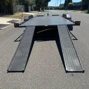 16ft x 6ft6in Semi Flat Car Trailer – 1990kg ATM, Slide In Ramps
