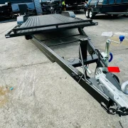 16ft x 6ft6in Beavertail Car Trailer – 3200kg ATM, Perforated Sheet Floor, Slide In Ramps