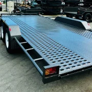 16ft x 6ft6in Beavertail Car Trailer – 3200kg ATM, Perforated Sheet Floor, Slide In Ramps