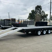 6m x 2.4m Tri Axle Flat Top Trailer - 4500kg ATM, Slide In Ramps