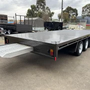 6m x 2.4m Tri Axle Flat Top Trailer - 4500kg ATM, Slide In Ramps
