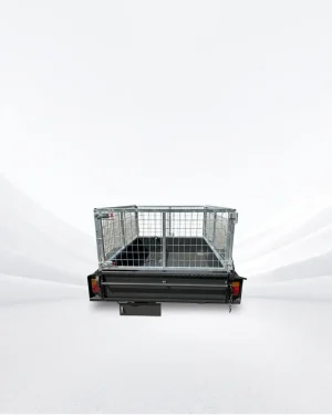 7×4 Single Axle Caged Box Trailer – 750kg ATM, 600mm High Galvanised Cage, Full Checkerplate, Front & Rear Tailgate